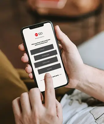 Leica custom quiz login screen branded interface Singapore
