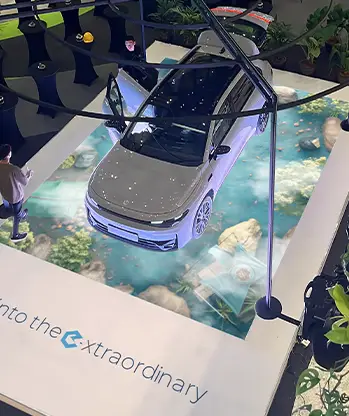 Leapmotor C10 roadshow booth wide shot top-down camera system Malaysia automotive