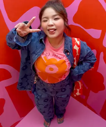 Marimekko high-angle photo result guests floral floor pattern Finland fashion Malaysia