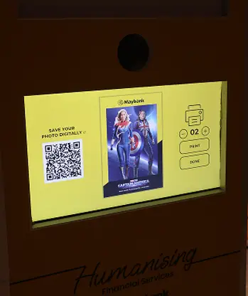 Maybank AI face swap result Captain America superhero transformation screen Malaysia