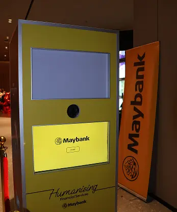 Maybank AI photo booth Captain America character selection interface Malaysia