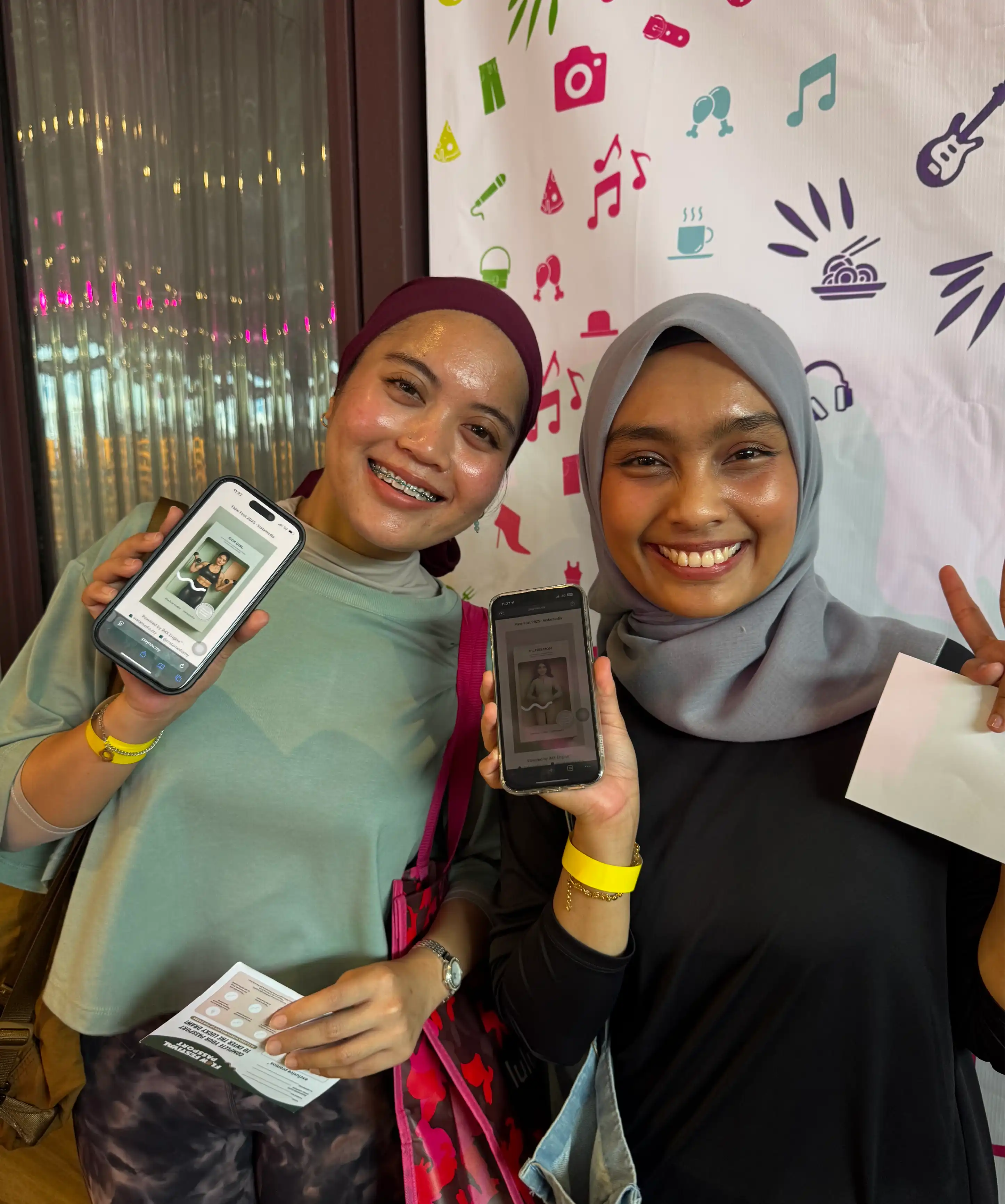 Flow Festival group of friends laughing and posing in photobooth