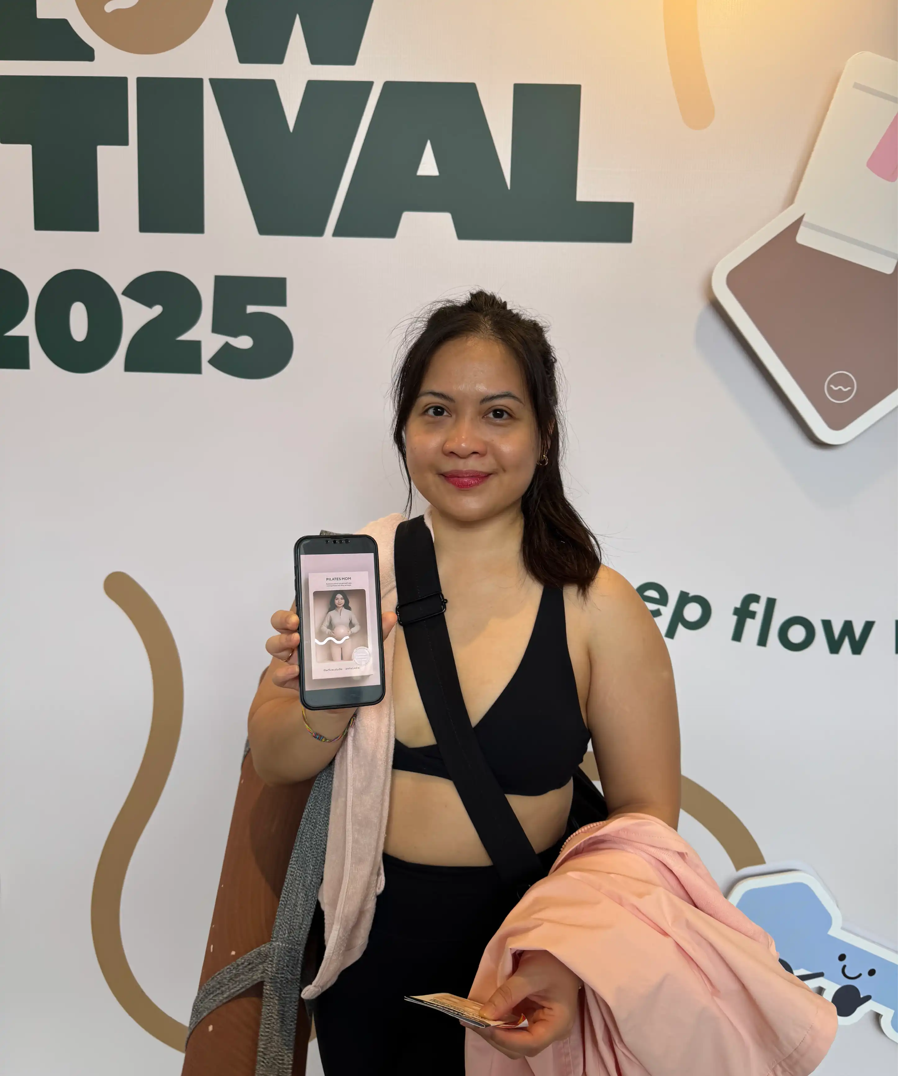 Flow Festival interactive quiz interface display on 55-inch digital panel