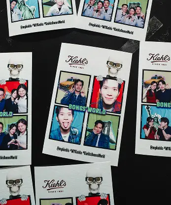 Kiehl's Bones' World Roadshow AI photo booth final generated image with custom backdrop Malaysia