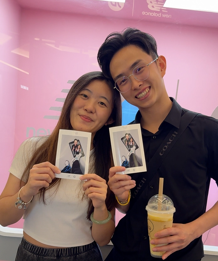 AI background swap New Balance 740 product scene compositing