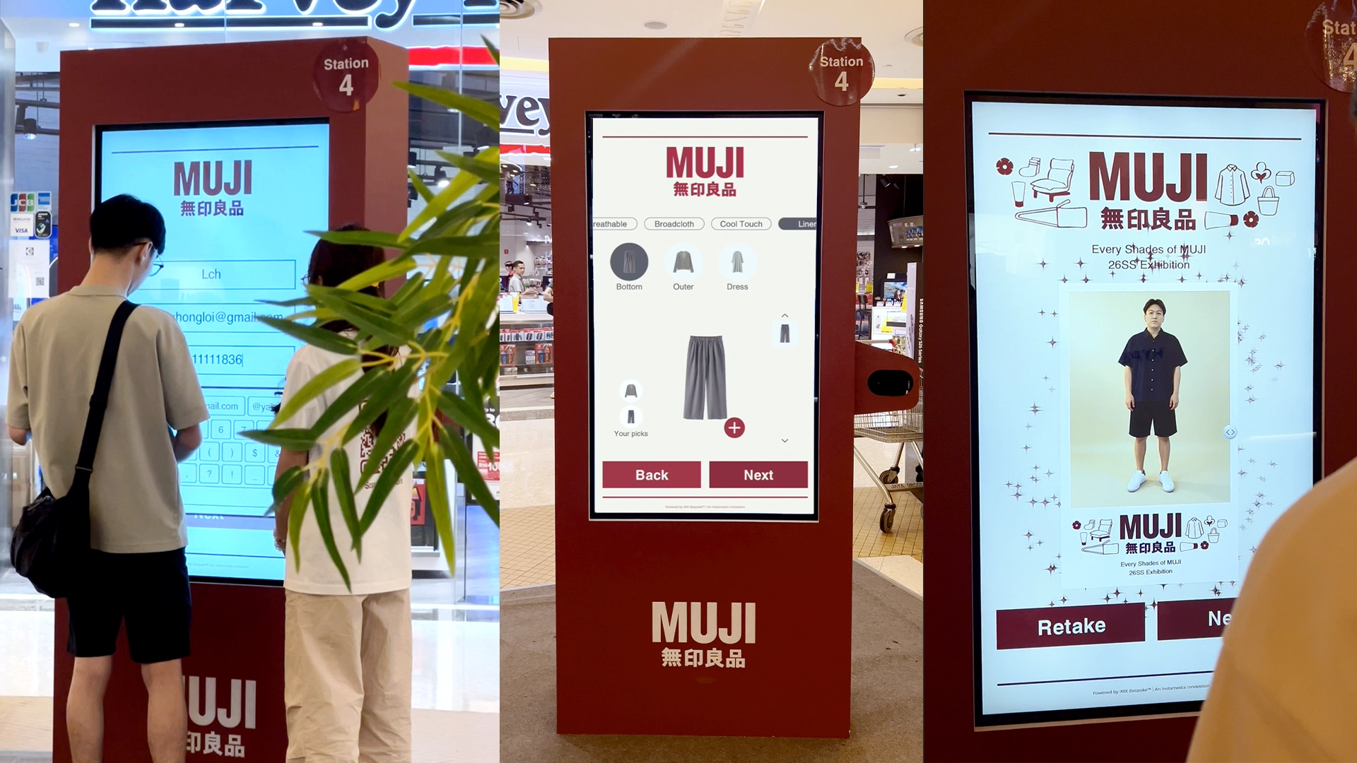 Mobile screens showing Leica custom interactive quiz interface, powered by Instamedia IMX Engine™ for brand activation events.