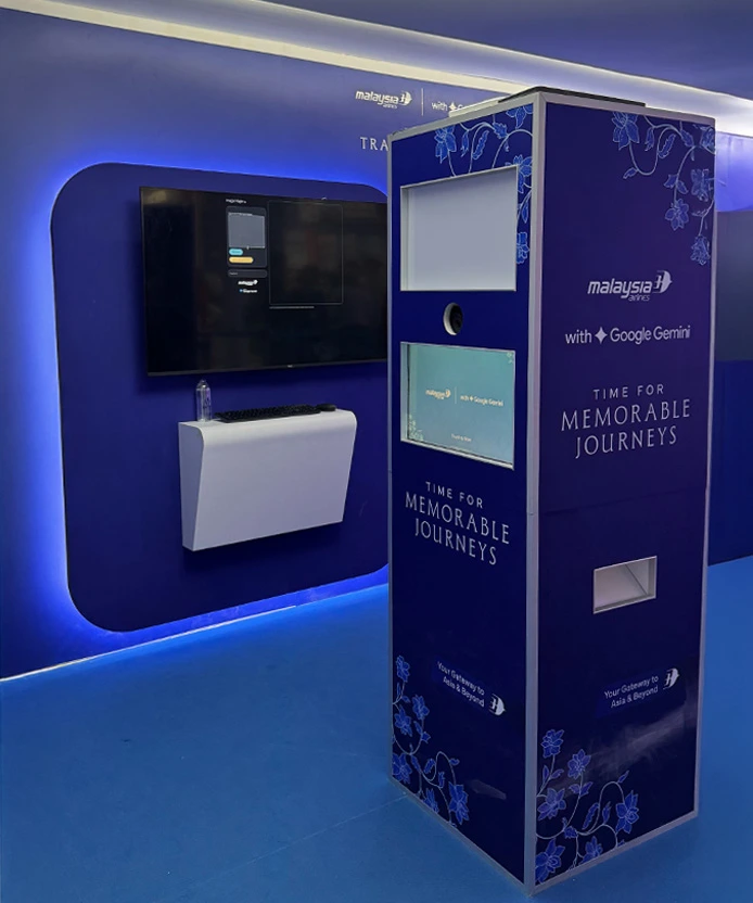 MAS MATTA Fair AI destination prompt photobooth interactive kiosk interface