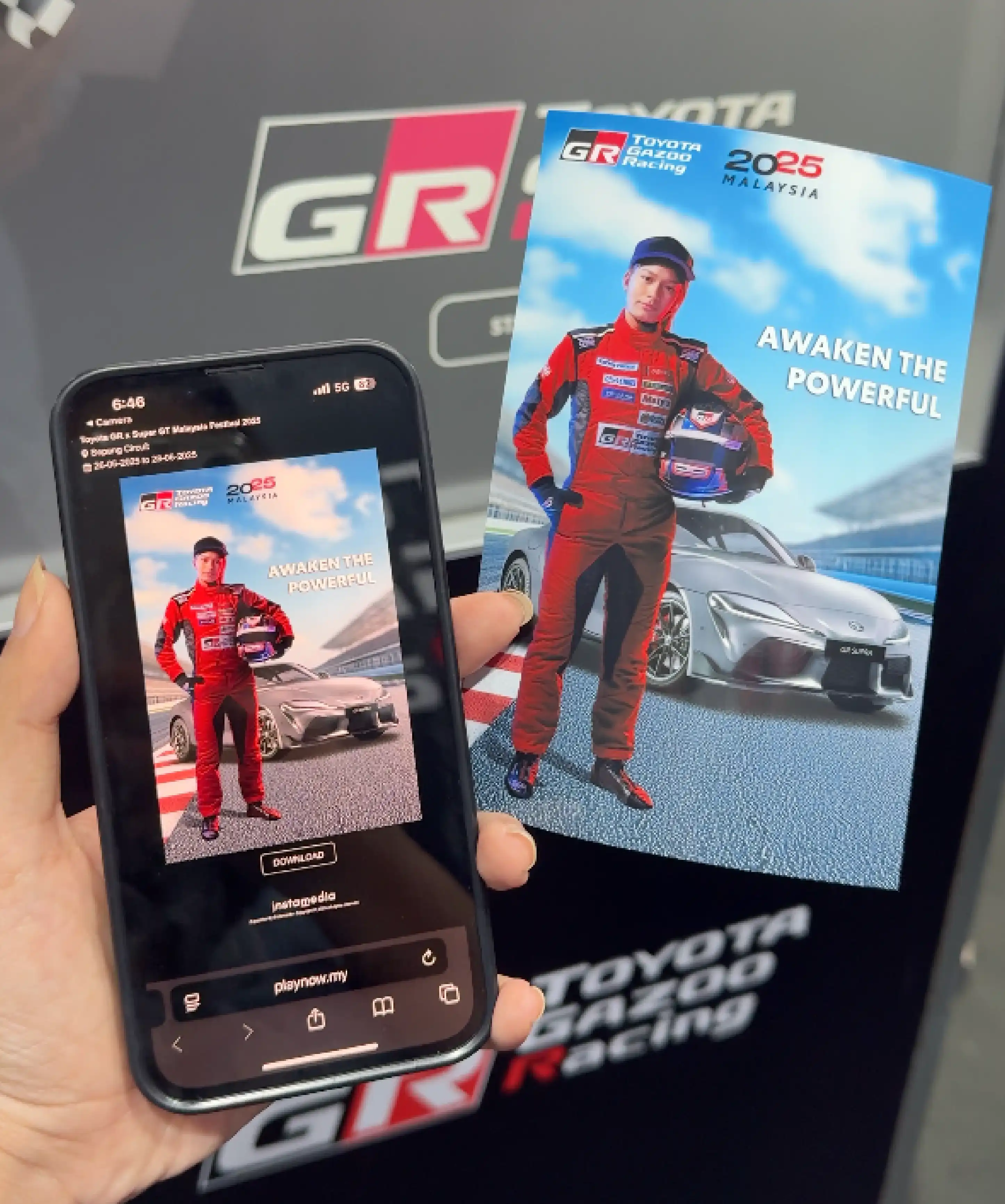 Toyota GR Super GT Malaysia 2025 AI photobooth exterior Sepang International Circuit