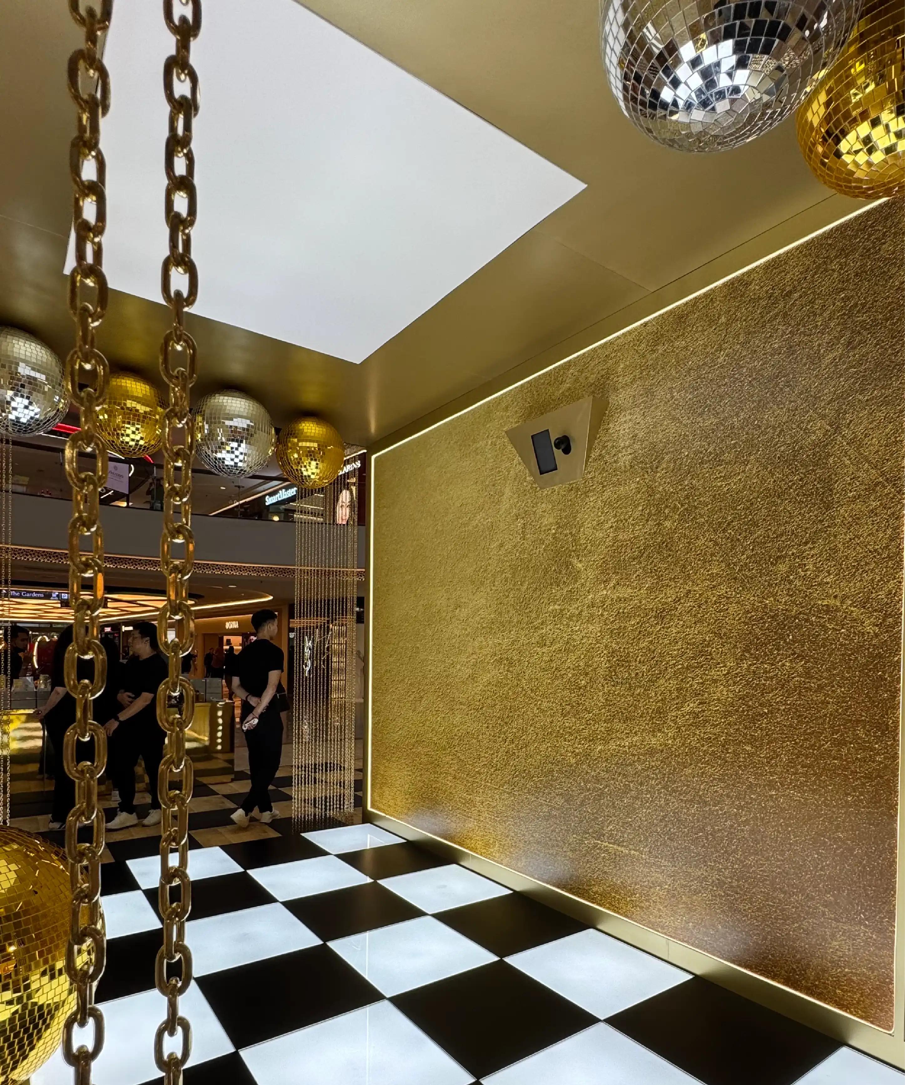 Overhead view of the Paco Rabanne high-angle photobooth setup at Mid Valley, Kuala Lumpur
