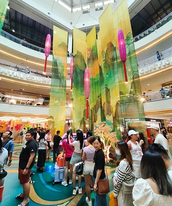 Digital calligraphy station setup at Mid Valley Megamall, Kuala Lumpur
