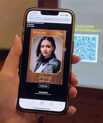 User able to download the photo to their phone from Aeon Credit photo booth.