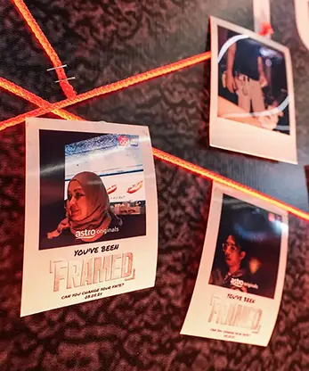 Printed Astro Originals You've Been Framed Polaroid photos displayed on string wall Malaysia
