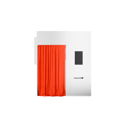 Marimekko Field of Flowers high-angle photo booth orange curtain structure icon, Malaysia