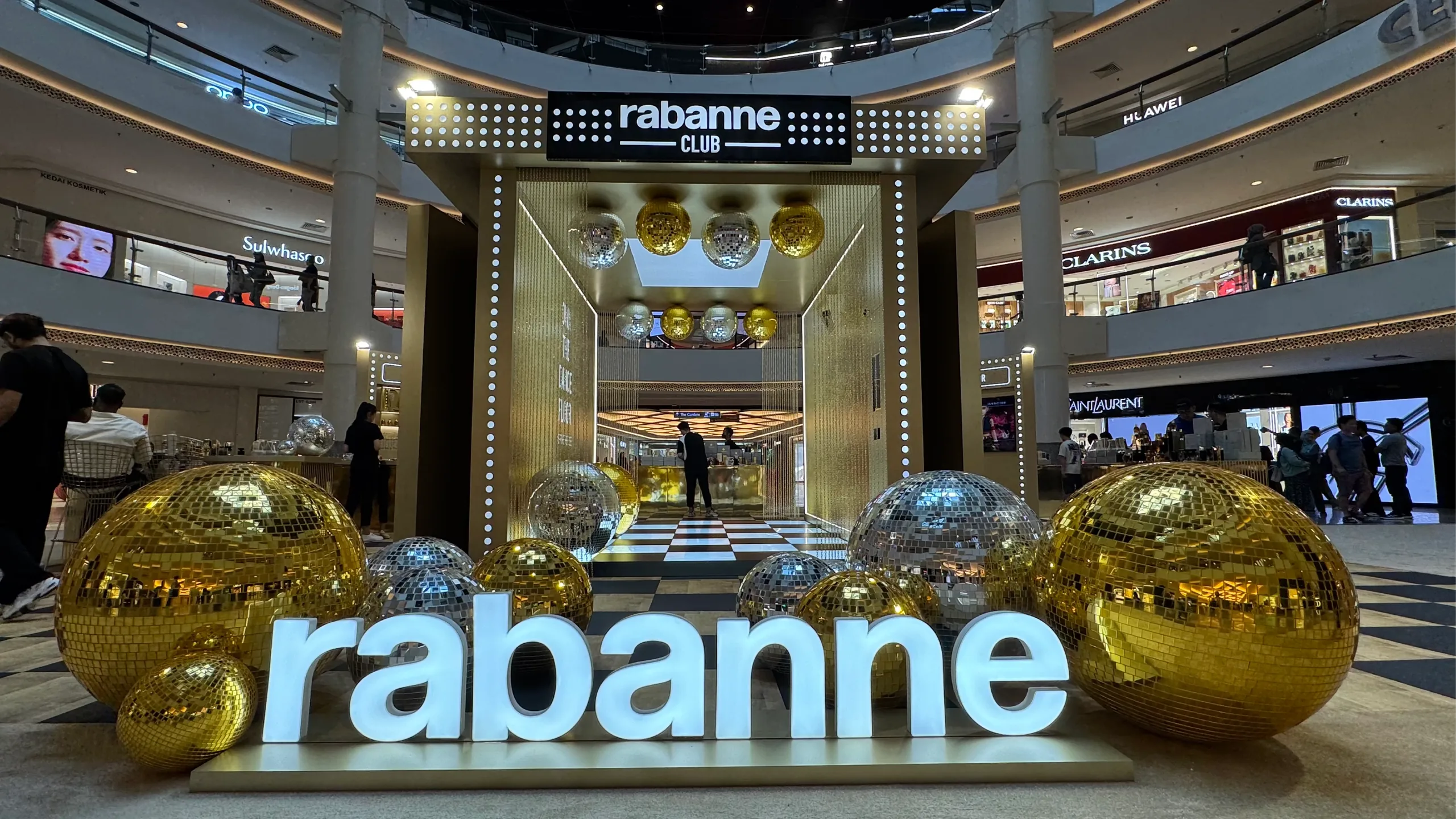 Paco Rabanne high-angle photo booth luxury brand activation at Mid Valley, Kuala Lumpur