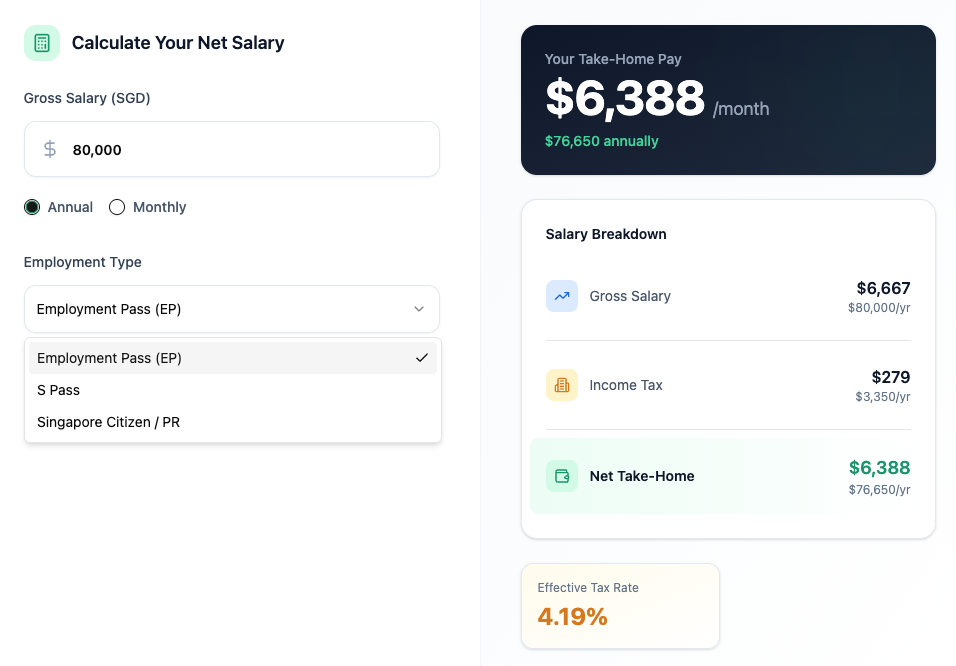 Singapore Income Tax Calculator