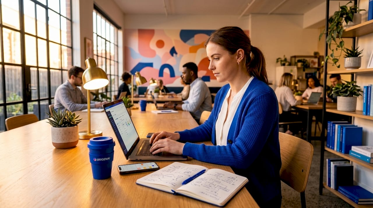Professional working in a coworking space