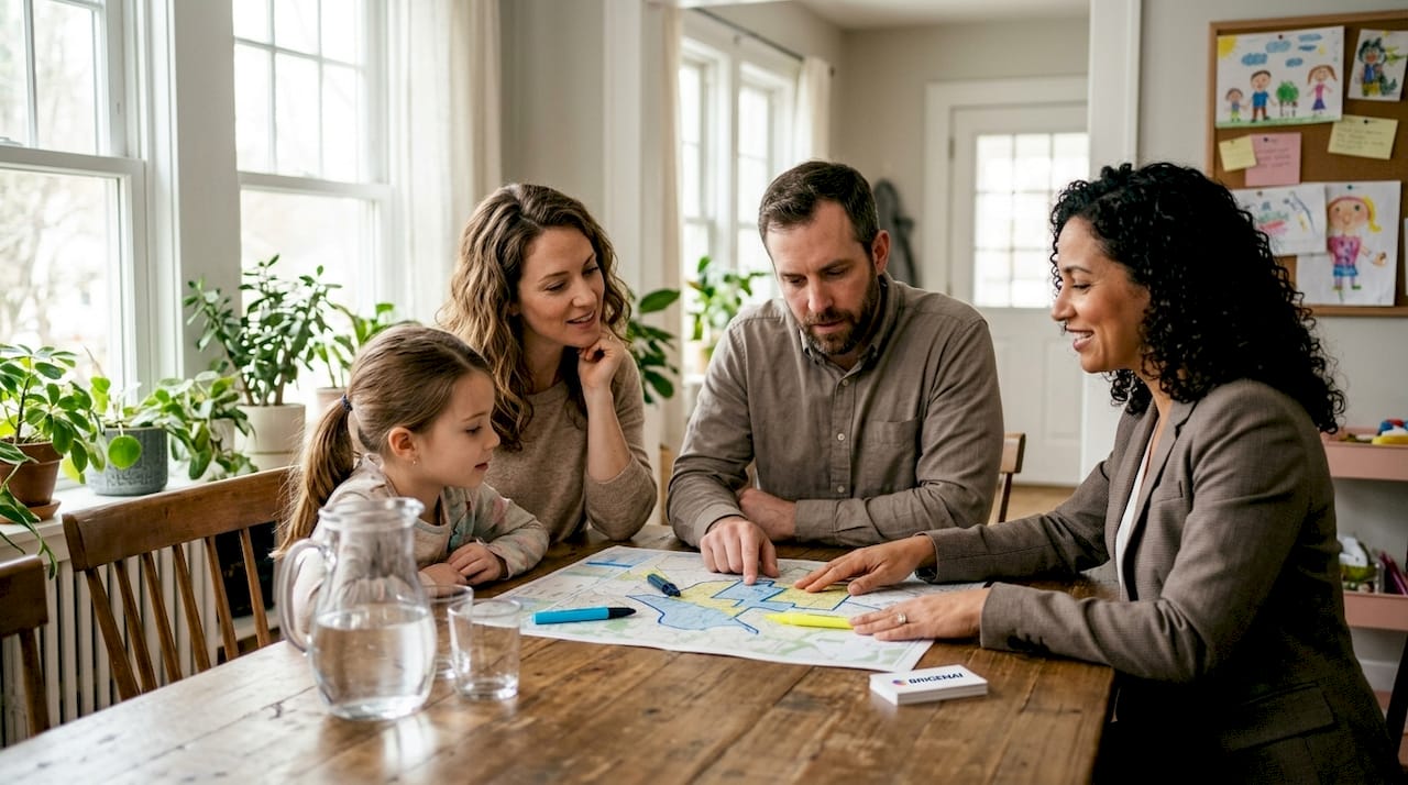 Family consulting relocation expert with school map