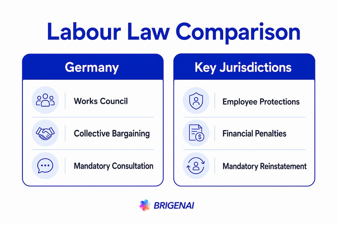 Infographic comparing local labour law requirements