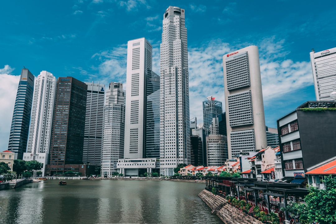 Singapore skyline along the river