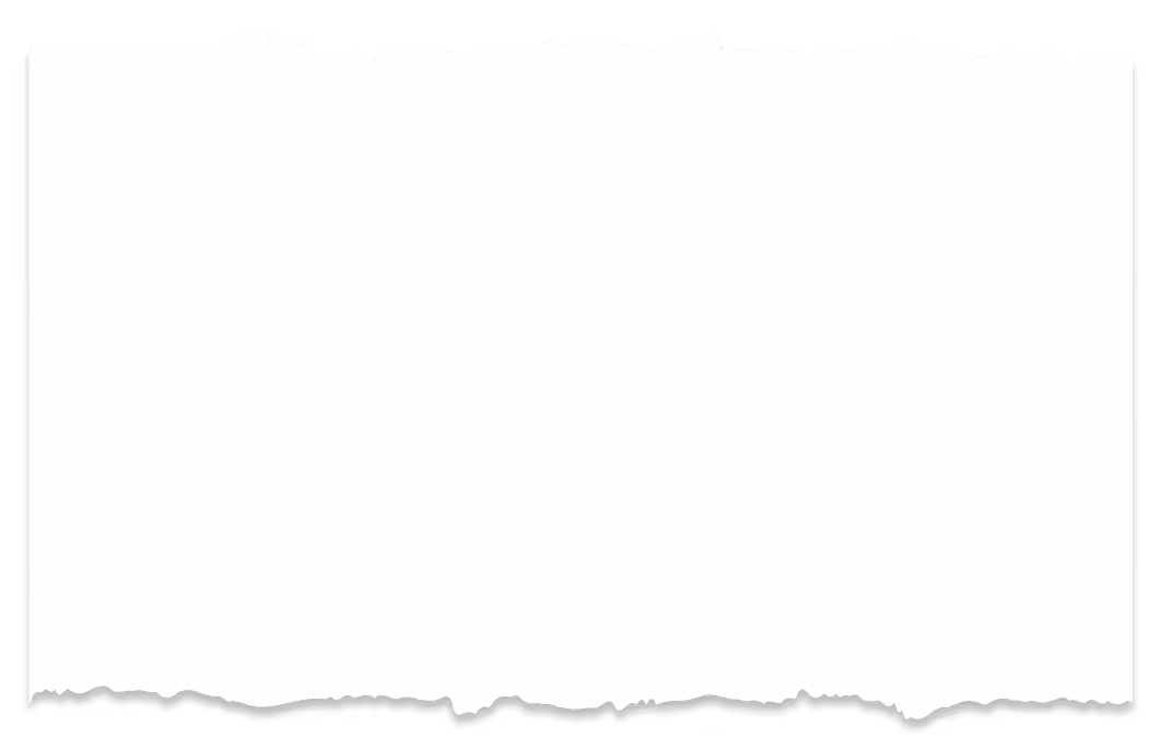 White paper sheet with torn edges creating a rough rectangular frame.