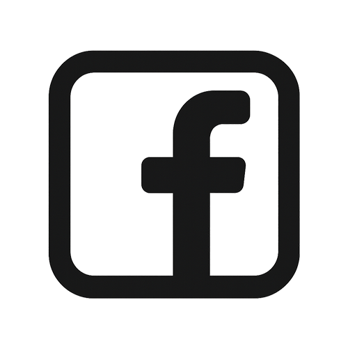 Schwarzes Facebook-Symbol im Linienstil.