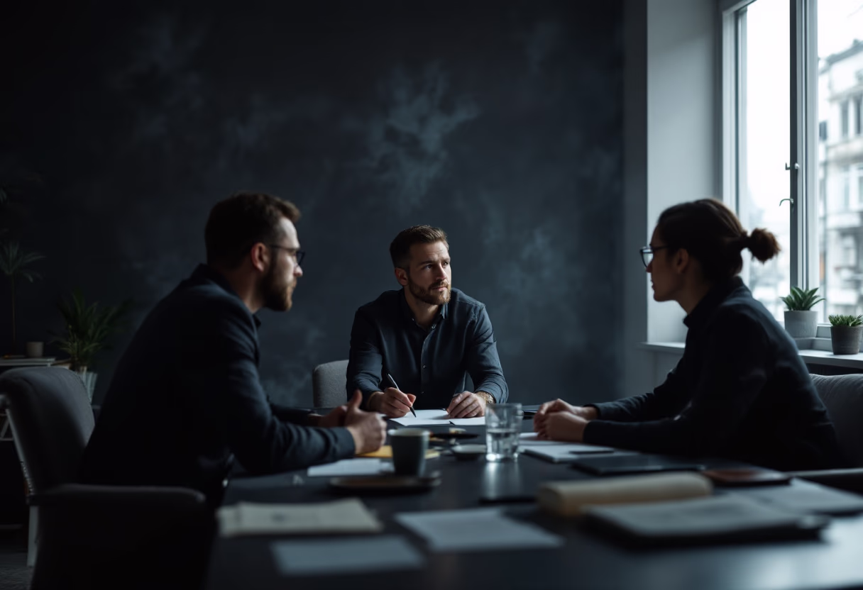 image of team discussion (for a hr tech)