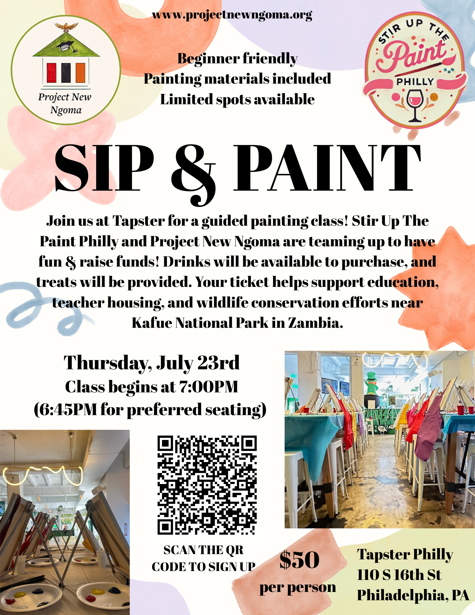 Sip & Paint Fundraiser in Philadelphia - July 23rd