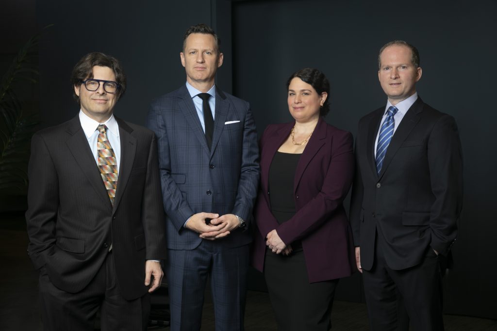 Newly elected HSPRD shareholders Mark B. Weiner (left), Robert W. Krug (center), Caryn C. Lederer (center right) and Daniel A. Waitzman (right).
