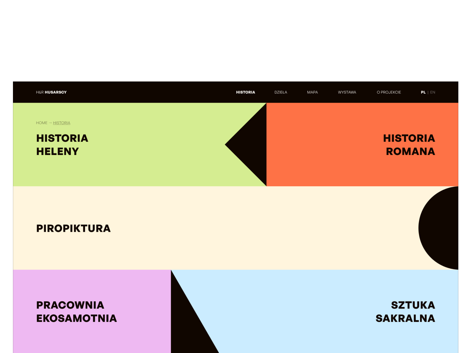 HUSARSCY – website design and visual identity for an exhibition promoting the work of Helena and Roman Husarscy - Additional Image