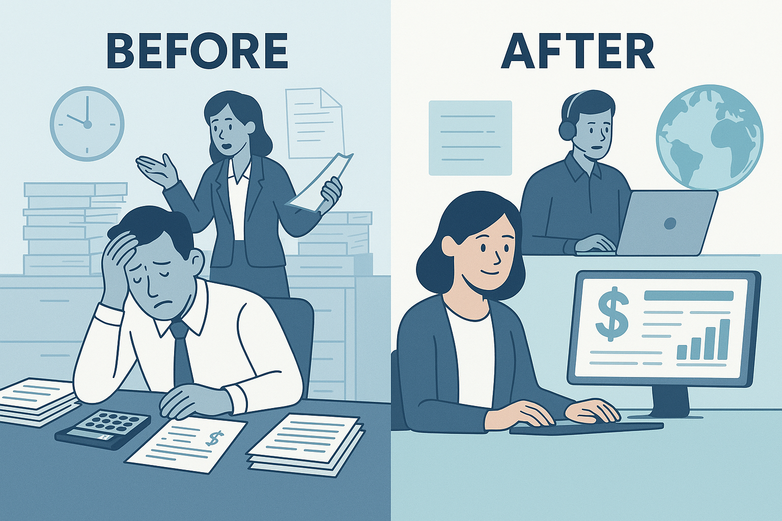 before and after choosing offshore bookkeeping services