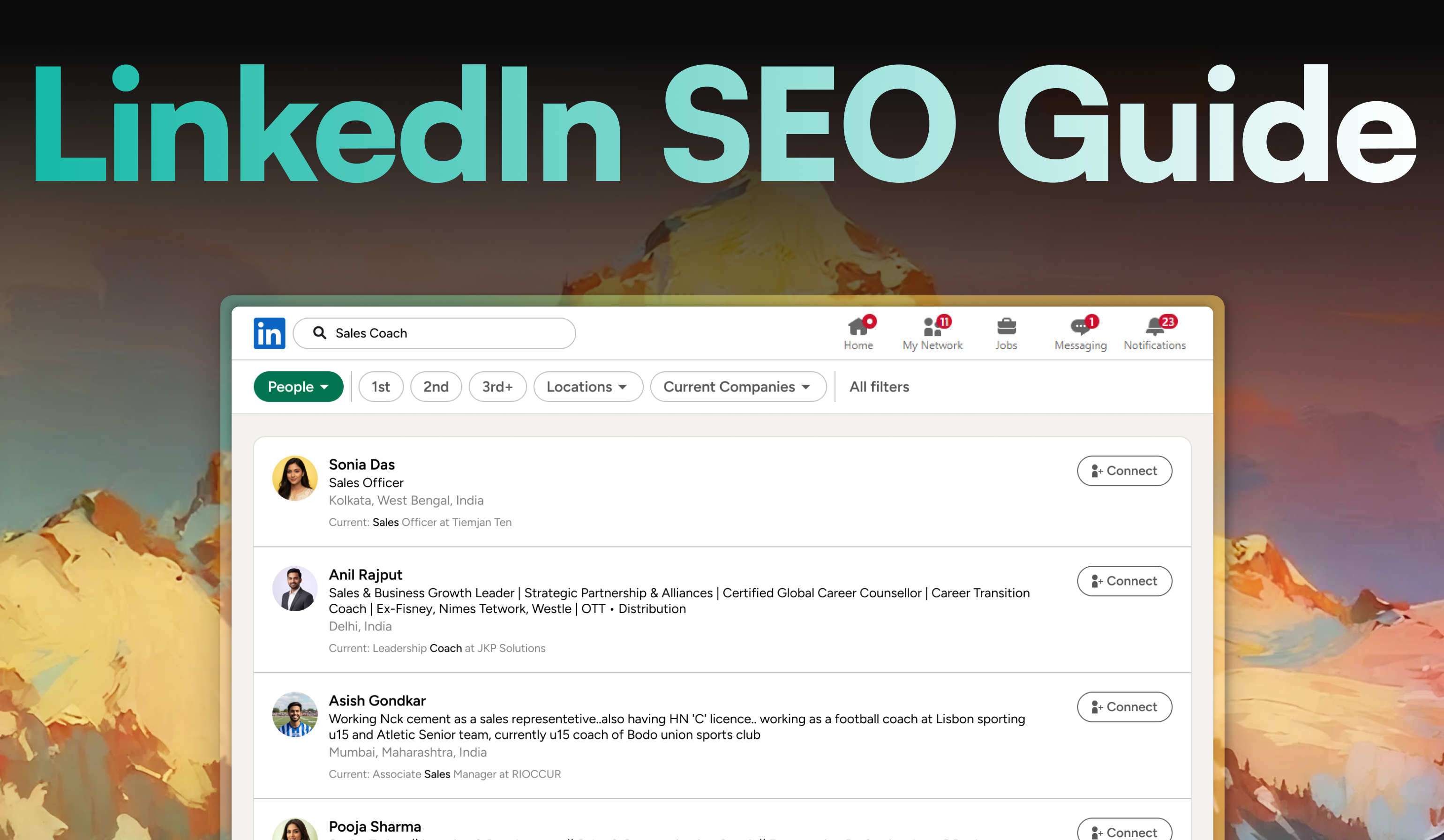 Graphic illustrating LinkedIn SEO best practices to boost visibility
