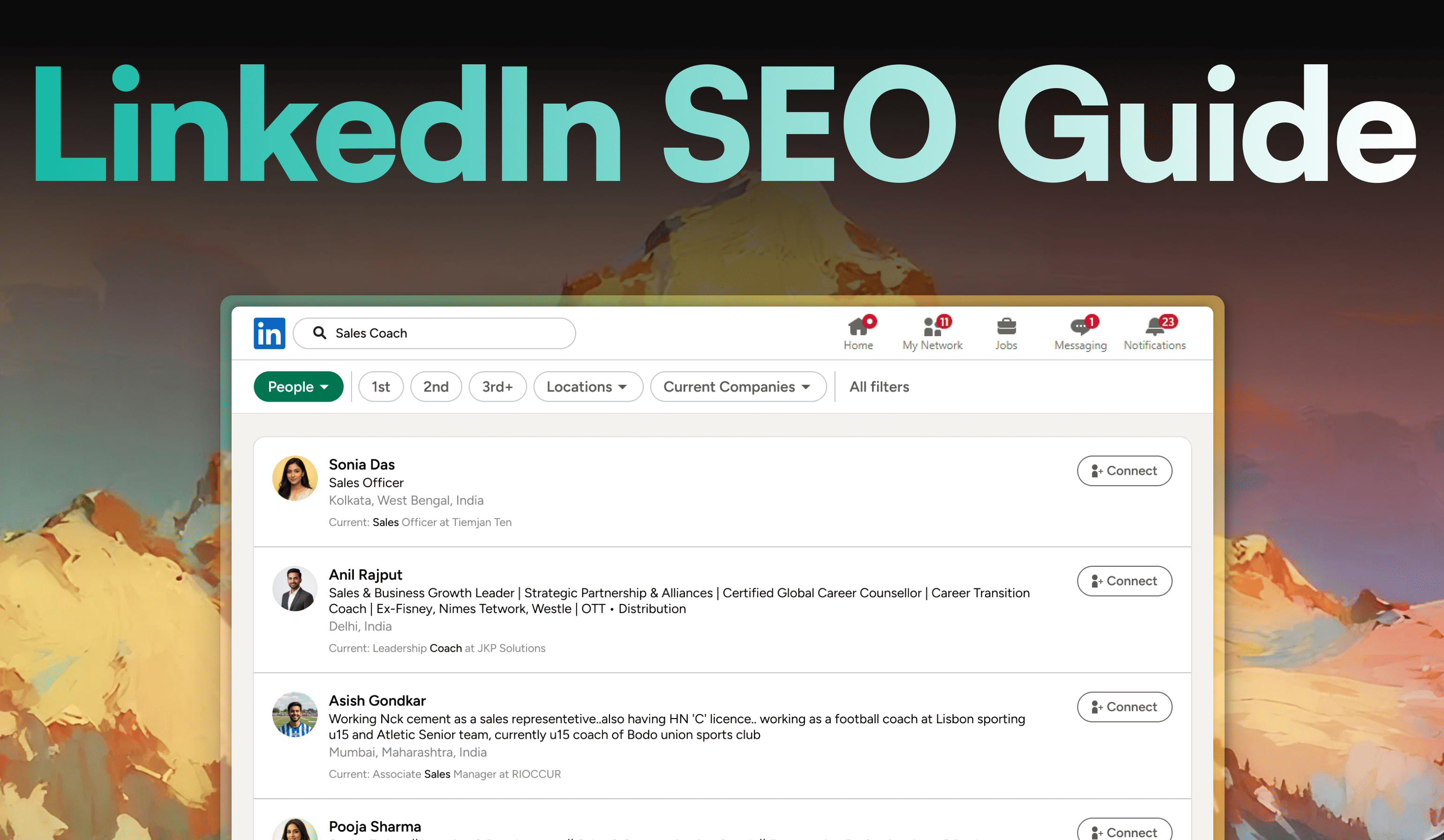 Graphic illustrating LinkedIn SEO best practices to boost visibility