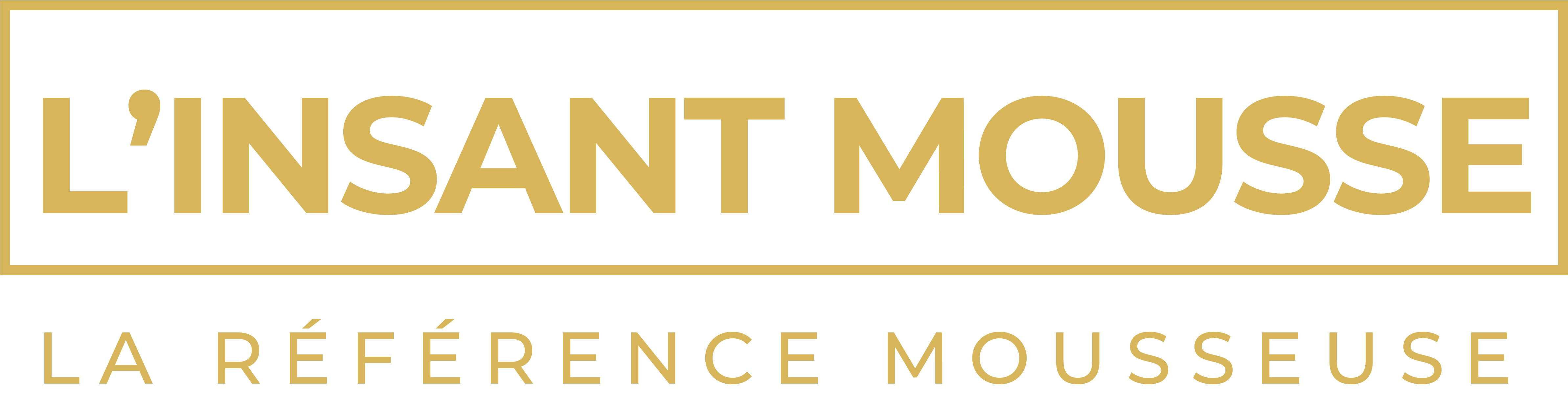Logo typographie L'instant Mousse, couleur doré