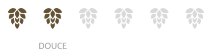 Échelle de douceur illustrée par des cônes de houblon de différentes couleurs, allant du plus foncé au plus clair.