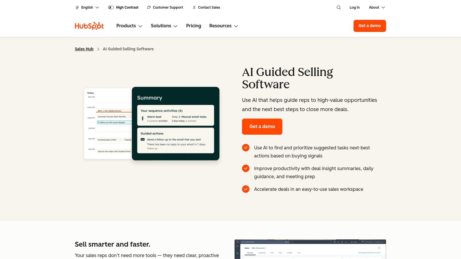 HubSpot (AI Guided Selling / Sales Hub)