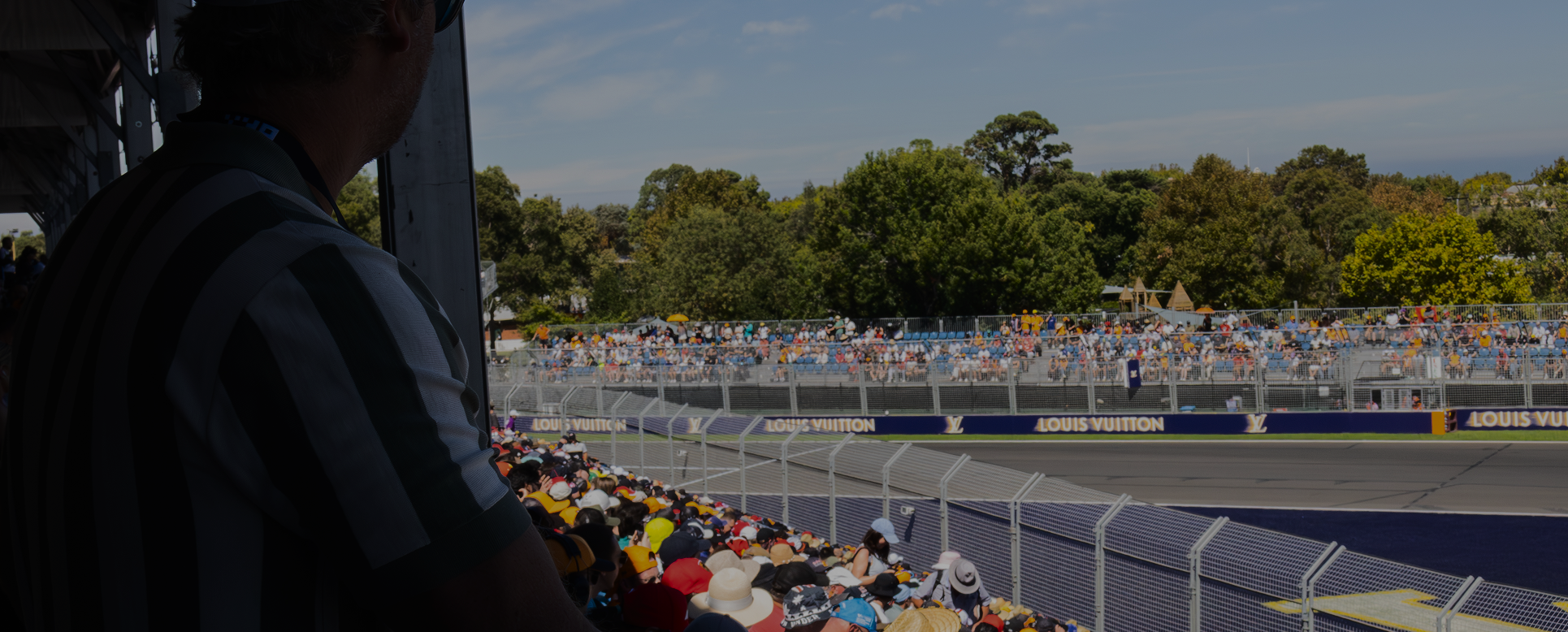 Grandstand view of the Australian Grand Prix circuit