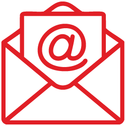 An icon of an open envelope containing a sheet of paper with an @ symbol, representing Student Email.