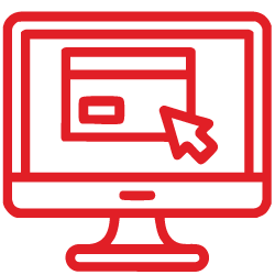 An icon of a desktop computer displaying an open window, symbolising the Student Portal.