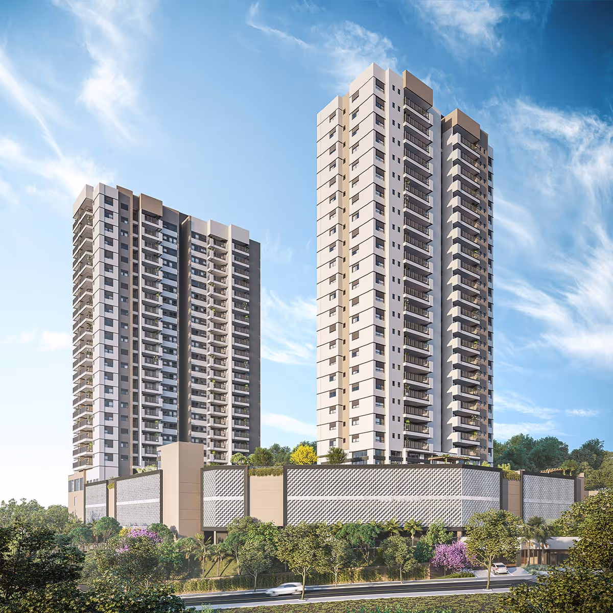 Torres Aruba e Bahamas vistas da Rua Nelson Gama de Oliveira