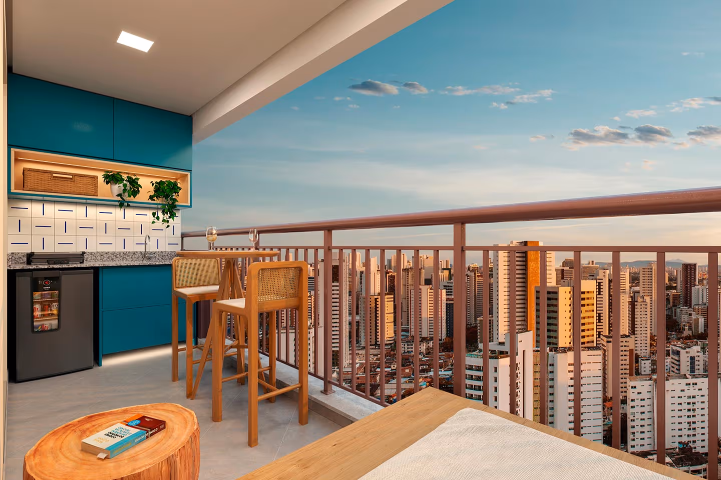 Varanda Grill do apartamento de 69m²