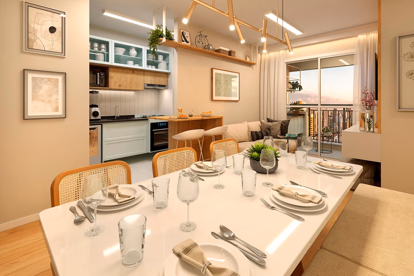 living apto de 56m²