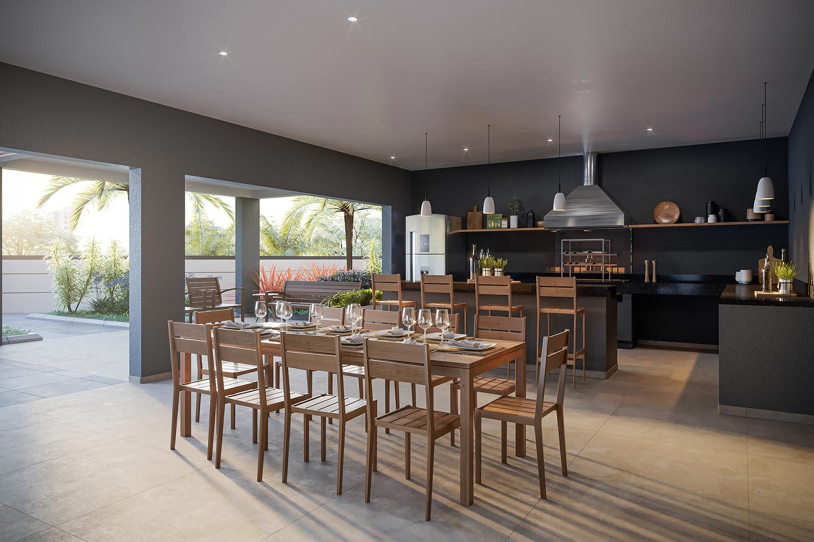 Espaço Churrasqueira da quadra