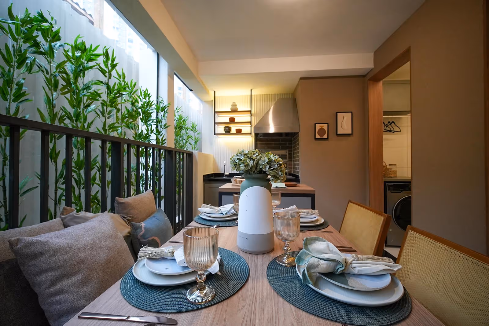 Varanda com churrasqueira