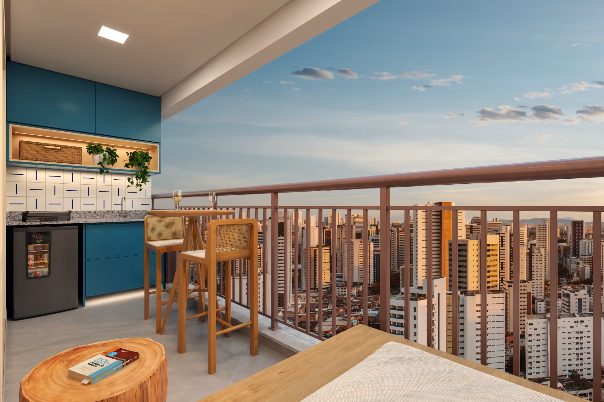 Varanda Grill do apartamento de 69m²
