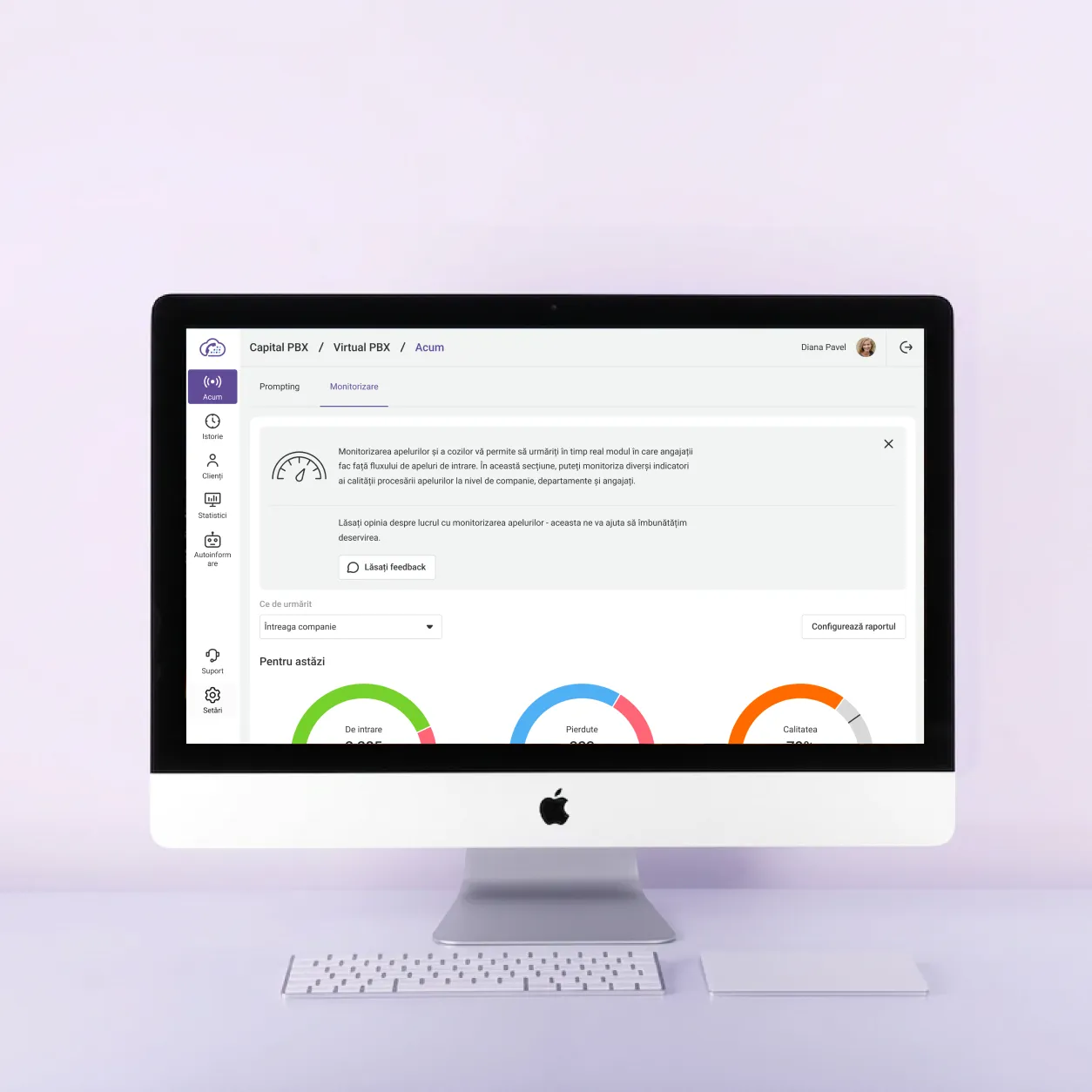 CapitalPBX Virtual PBX dashboard for real-time call and queue monitoring