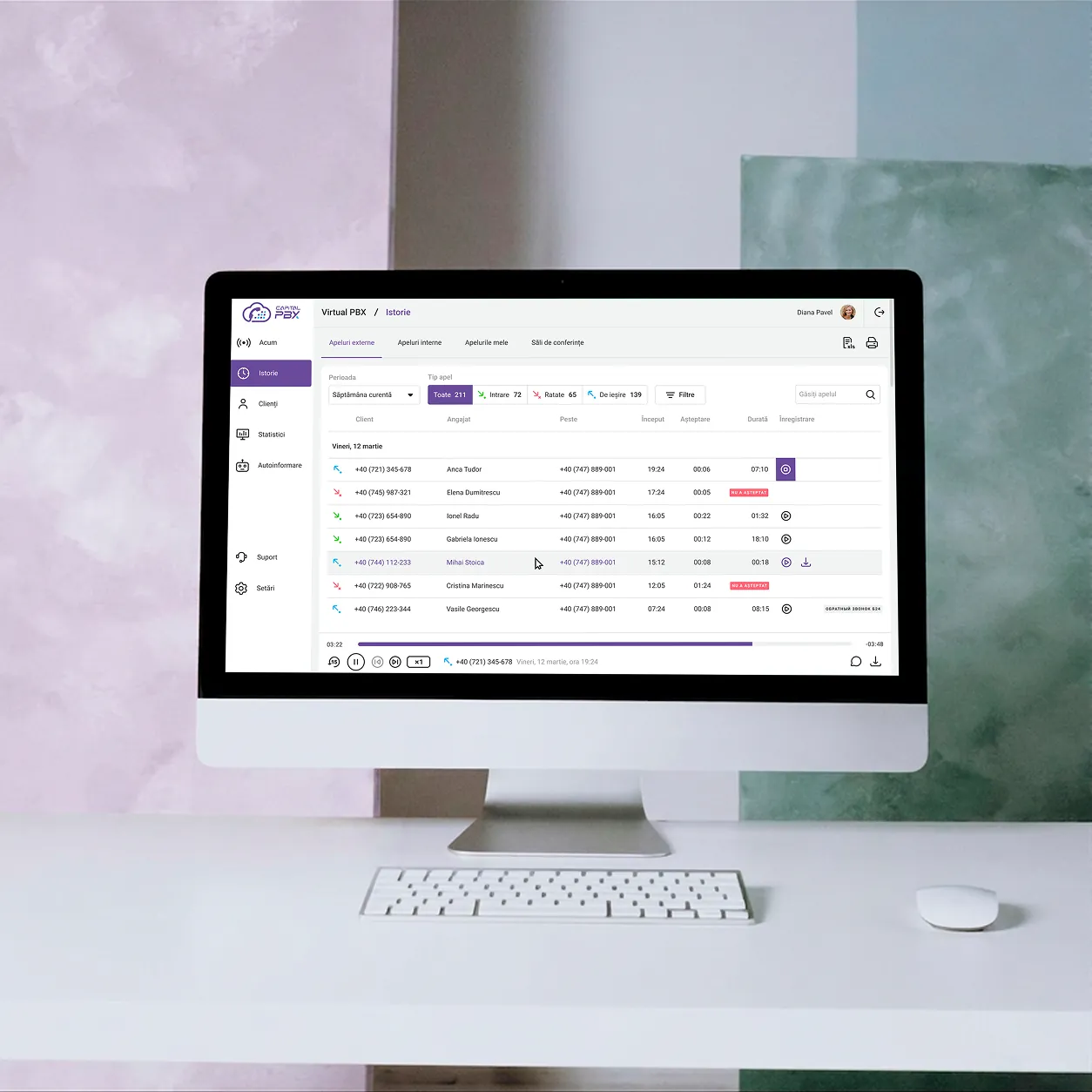 Call tracking CapitalPBX, rapoarte și surse de campanii