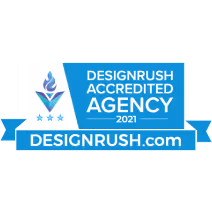 DesignRush badge for being an Accredited Agency in 2021.