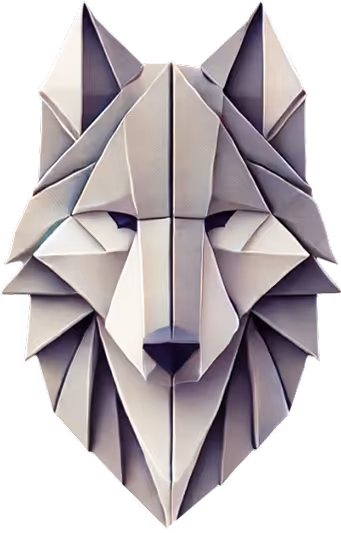 A geometric wolf icon, symbolizing our custom software development services tailored for agile startups seeking rapid MVP deployment and scalable technology.