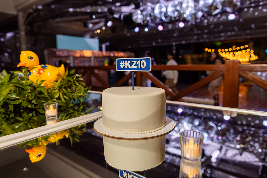 Our team celebrating the Kaizen Zone 10-year anniversary with a custom #KZ10 cake.