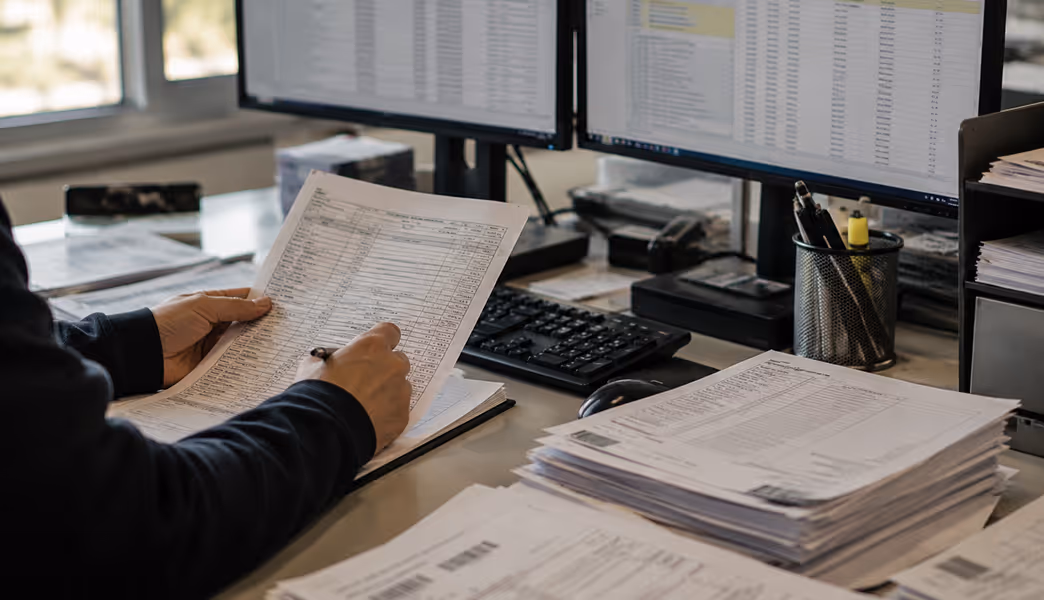 Customs documentation review process for imported goods entering the United States.